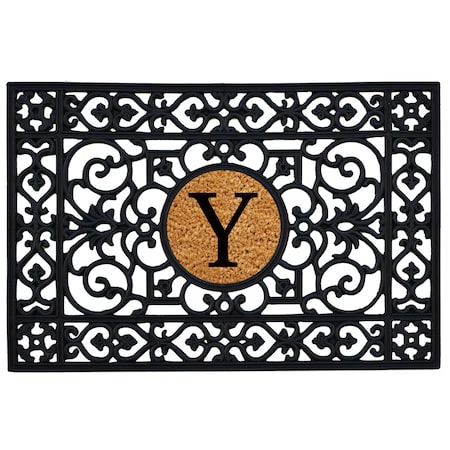 Calloway Mills Monogram Insert Door Mat, Black, Natural, 24 in W x 36 in L 160012436Y